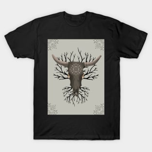Buffalo skull tribal tree T-Shirt